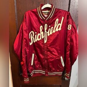 1960s Vintage Richfield Spell out Varsity Satin Jacket Size: 44 (L/XL)